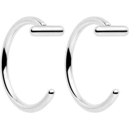 20G Bar Implant Grade Titanium Open Hoop Earrings