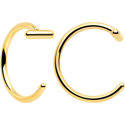 20G Bar Implant Grade Titanium Open Hoop Earrings