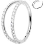 Micro Gem Titanium Hinged Double Nose Hoop