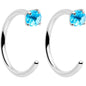 20G 2mm Gem Implant Grade Titanium Open Hoop Earrings