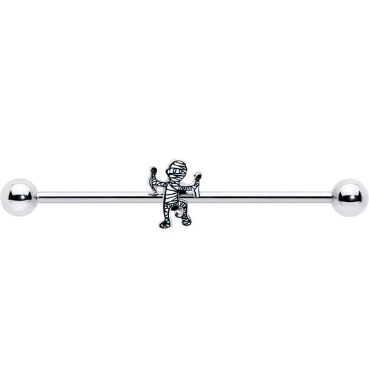 14G Two Tone Halloween Mummy Industrial Barbell 38mm