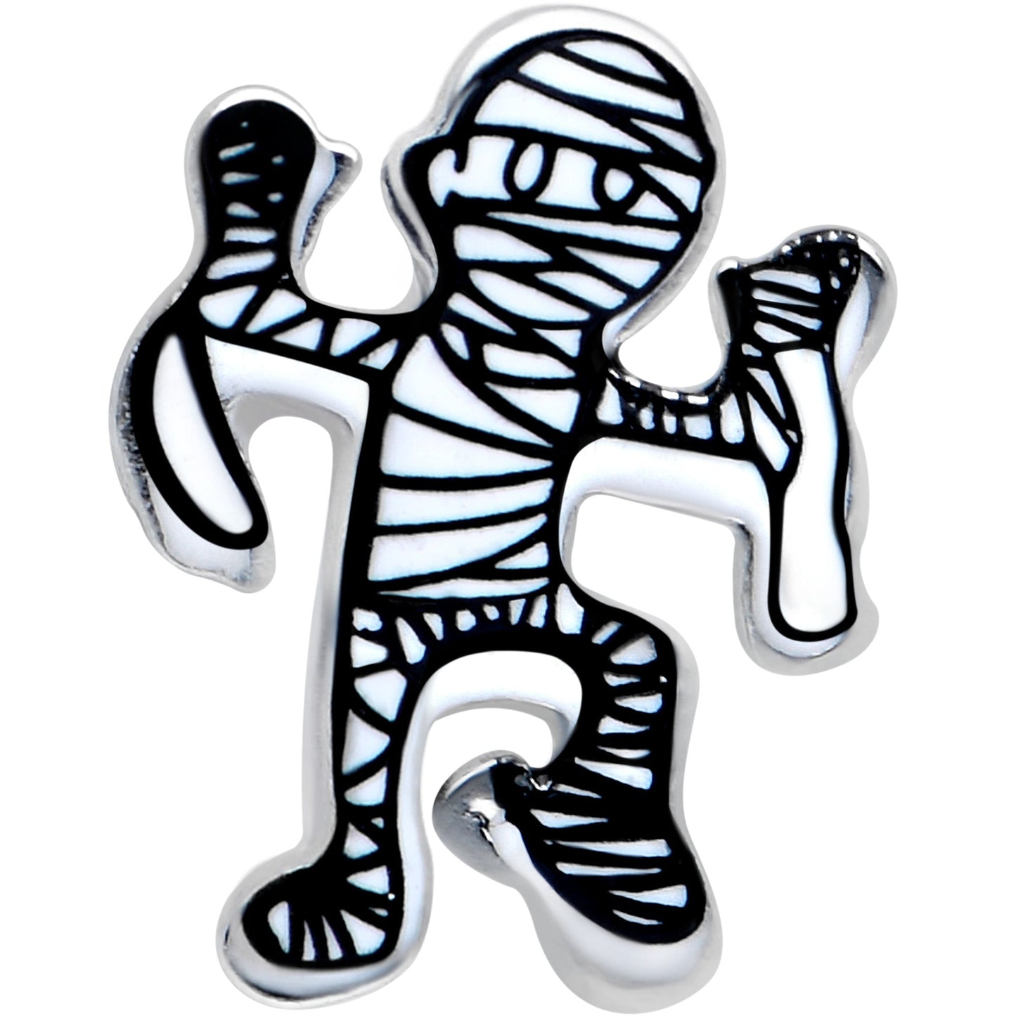 20G 7mm Two Tone Halloween Mummy L Shape Nose Ring