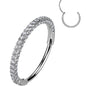 20G Implant Grade Titanium Triple Sided Micro Gem Hinged Nose Hoop