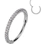 20G Implant Grade Titanium Triple Sided Micro Gem Hinged Nose Hoop
