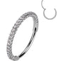 18G Implant Grade Titanium Triple Sided Micro Gem Hinged Nose Hoop