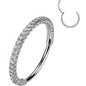 20G Implant Grade Titanium Triple Sided Micro Gem Hinged Nose Hoop