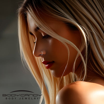 20G Implant Grade Titanium Triple Sided Micro Gem Hinged Nose Hoop