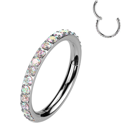 18G Micro Gem Titanium Hinged Nose Hoop