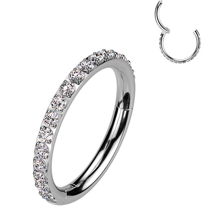 18G Micro Gem Titanium Hinged Nose Hoop