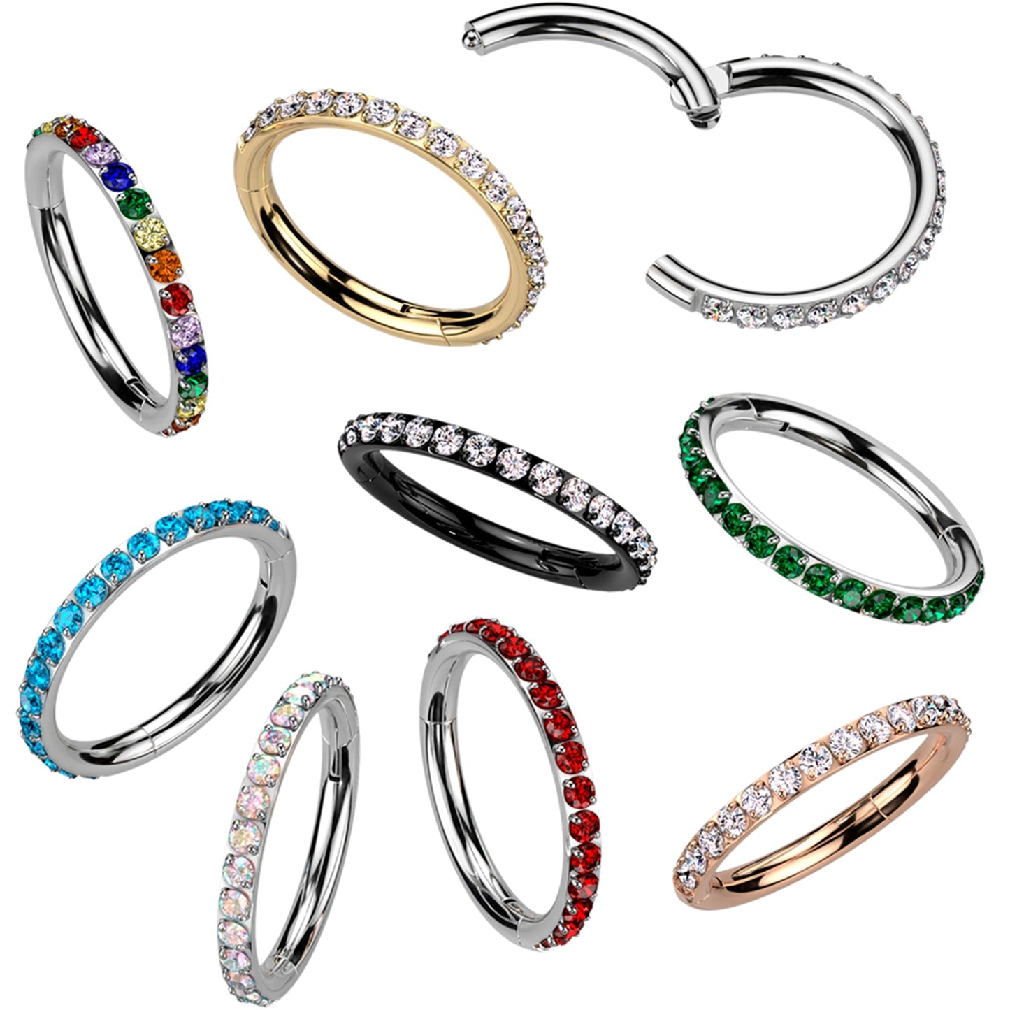 18G Micro Gem Titanium Hinged Nose Hoop