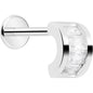 18G 5/16 CZ Gem Horseshoe Threadless Push In Labret Monroe Tragus