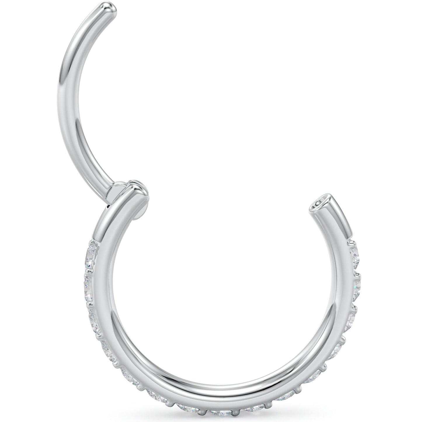 Micro Gem Titanium Hinged Nose Hoop