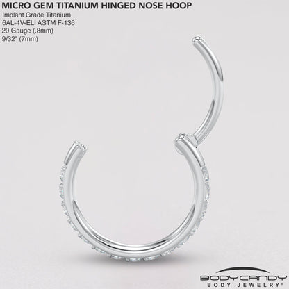 Micro Gem Titanium Hinged Nose Hoop