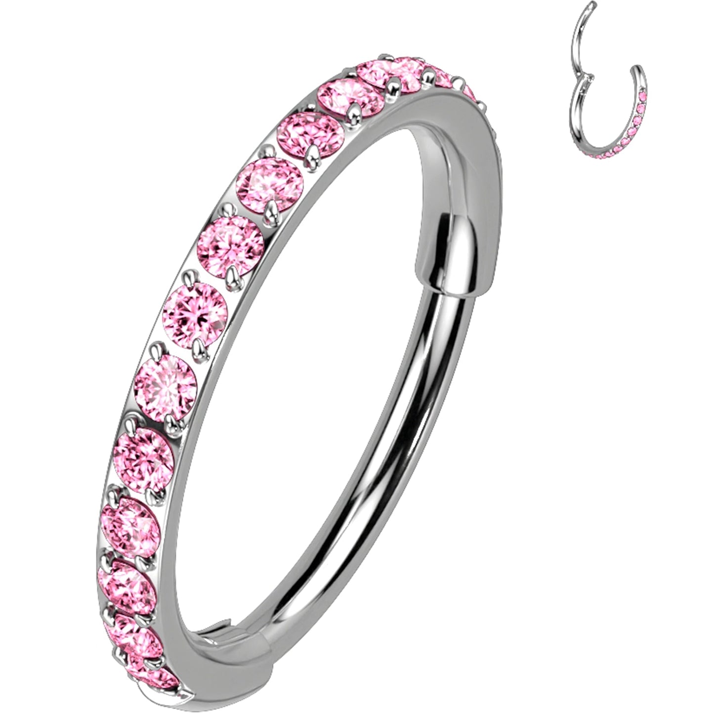 18G Micro Gem Titanium Hinged Nose Hoop