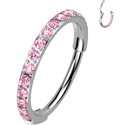 18G Micro Gem Titanium Hinged Nose Hoop