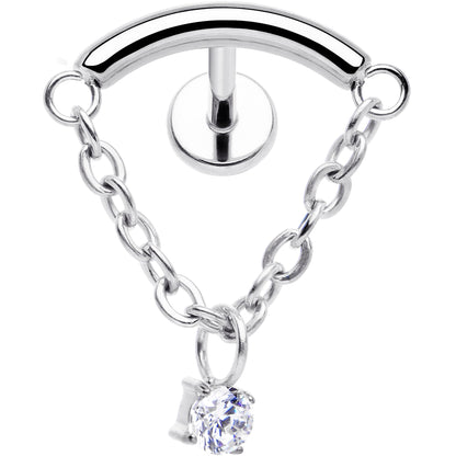 18G 5/16 CZ Gem Titanium Threadless Dangle Hidden Helix Earring