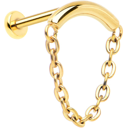 18G 5/16 Titanium Threadless Chain Dangle Hidden Helix Earring