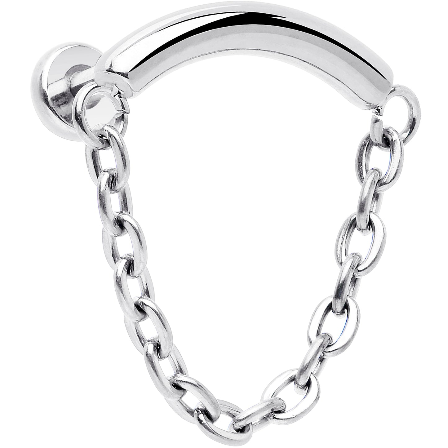 18G 5/16 Titanium Threadless Chain Dangle Hidden Helix Earring