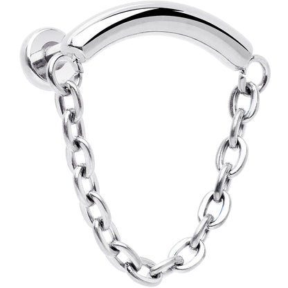 18G 5/16 Titanium Threadless Chain Dangle Hidden Helix Earring