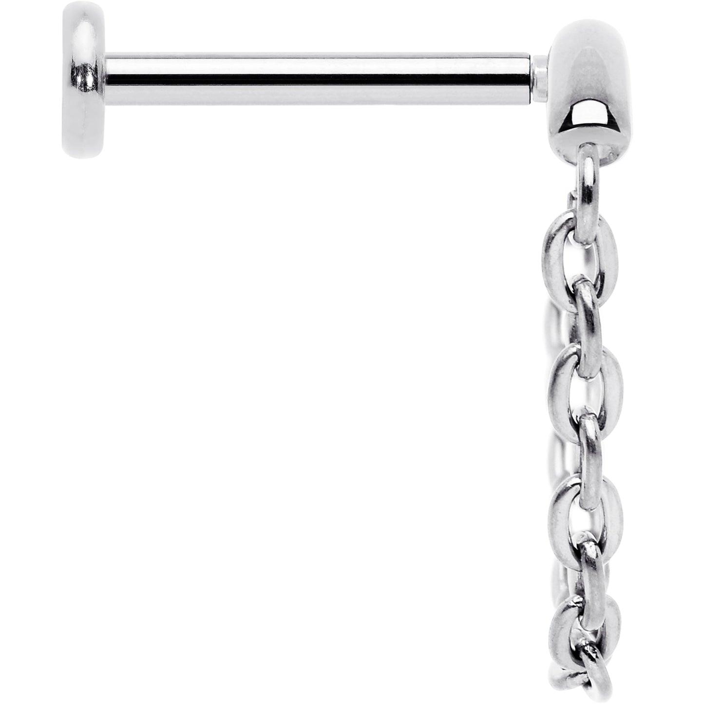 18G 5/16 Titanium Threadless Chain Dangle Hidden Helix Earring