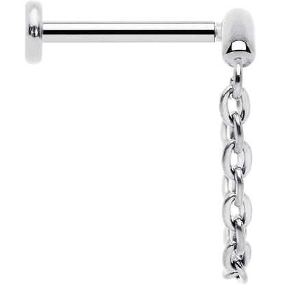 18G 5/16 Titanium Threadless Chain Dangle Hidden Helix Earring