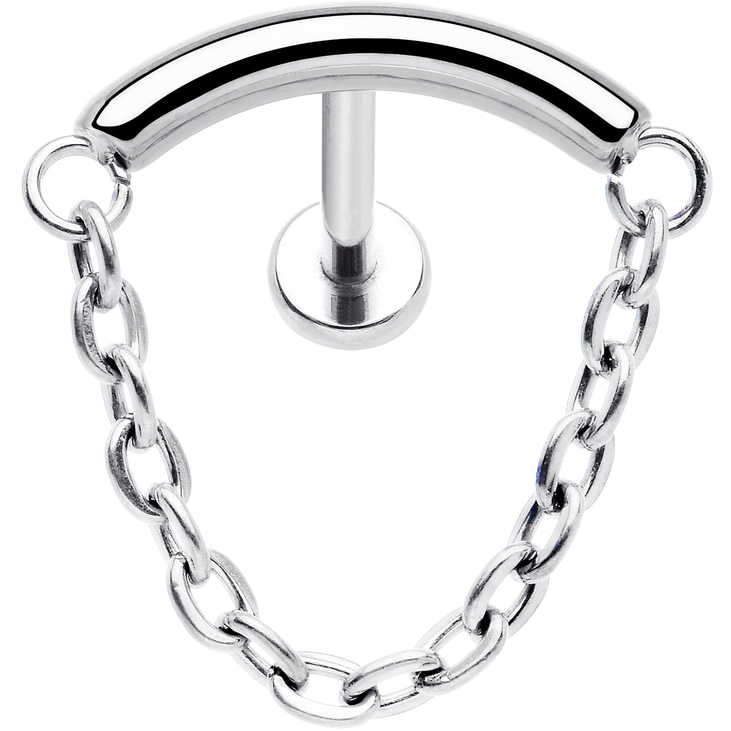 18G 5/16 Titanium Threadless Chain Dangle Hidden Helix Earring