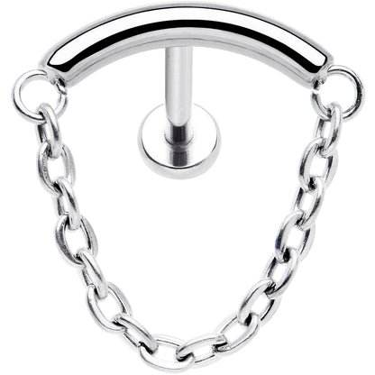 18G 5/16 Titanium Threadless Chain Dangle Hidden Helix Earring