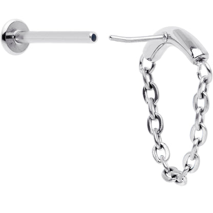 18G 5/16 Titanium Threadless Chain Dangle Hidden Helix Earring