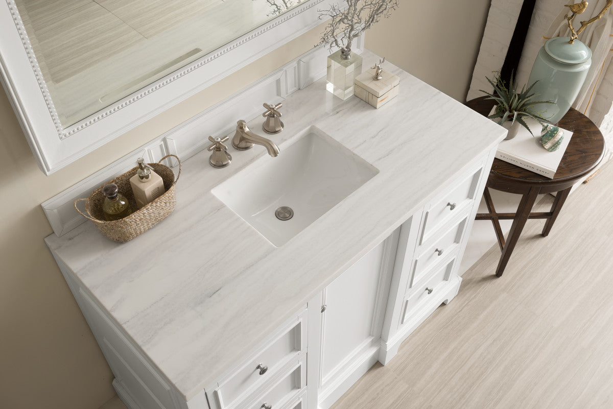 De Soto 48" Single Vanity Cabinet, Bright White