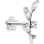 18G 1/4 Clear Gem Implant Grade Titanium Leaves Threadless Flatback Stud