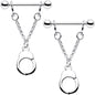14G 3/4 Handcuff Chain Dangle Nipple Ring Set