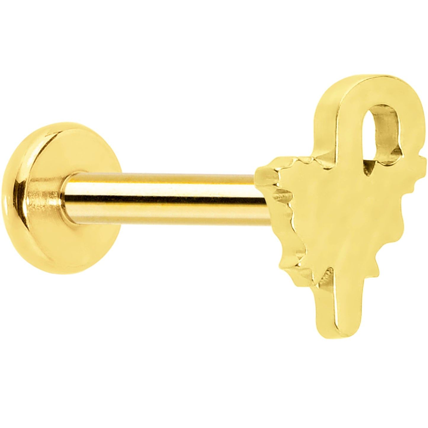 Christmas Flat Back Earring - Titanium Holiday Candy Cane