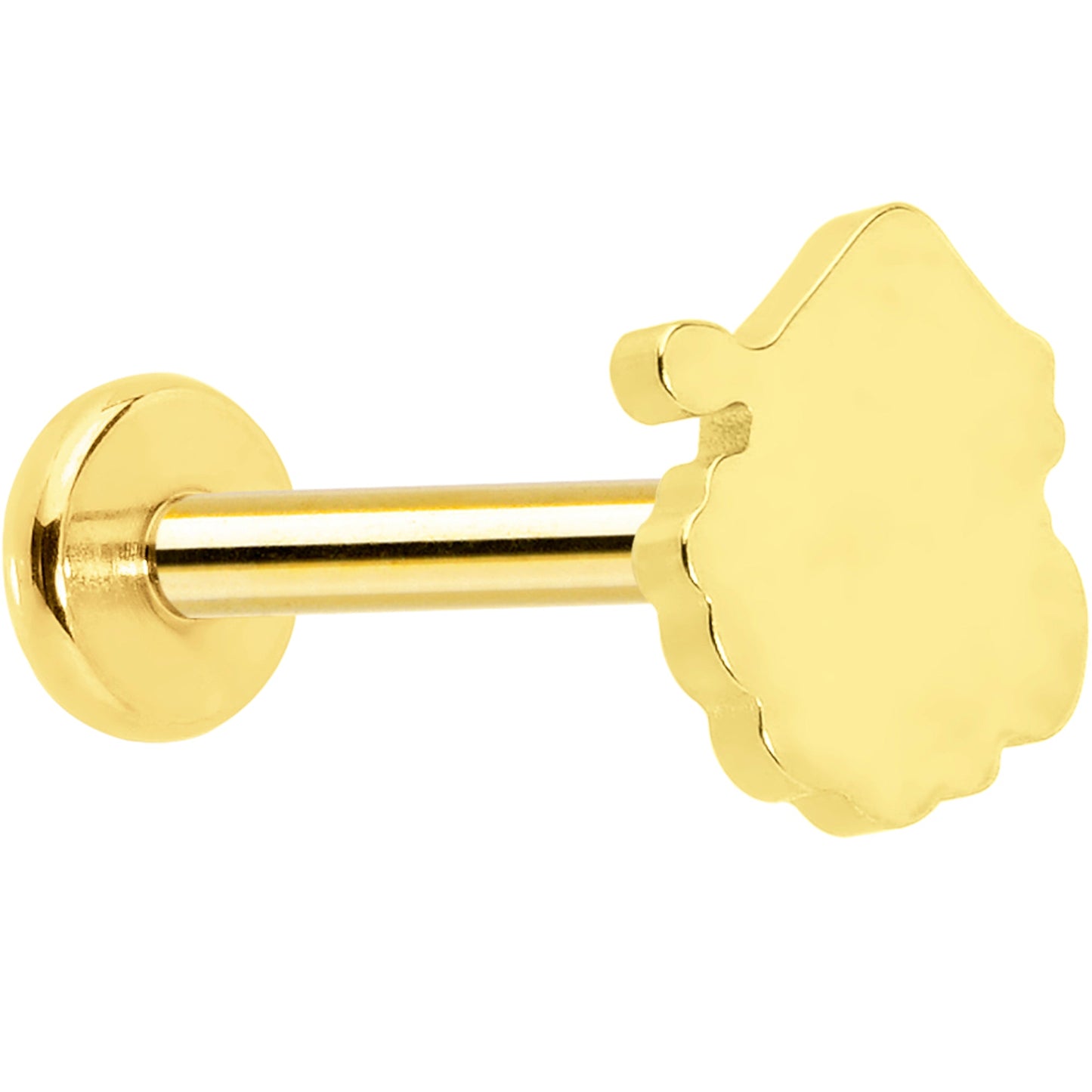 Christmas Flat Back Earring - Titanium Holiday Santa Claus