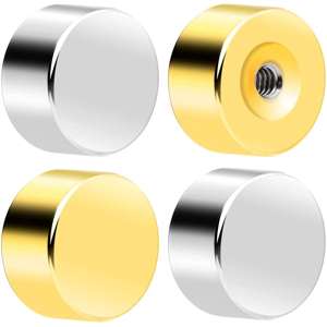 Flat Back Earring Back - Screw On 20G Stainless Steel 4 Pack