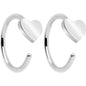 20G Implant Grade Titanium Heart Open Hoop Earrings