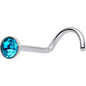 20G 3mm CZ Bezel Set Push-In Threadless Nose Screw Nose Ring