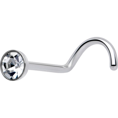 20G 3mm CZ Bezel Set Push-In Threadless Nose Screw Nose Ring