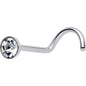 20G 3mm CZ Bezel Set Push-In Threadless Nose Screw Nose Ring