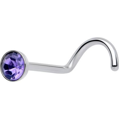 20G 3mm CZ Bezel Set Push-In Threadless Nose Screw Nose Ring