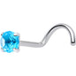 20G 3mm CZ Prong Set Push-In Threadless Nose Screw Nose Ring