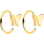20G Gold Tone Implant Grade Titanium Butterfly Open Hoop Earring Set