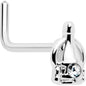 20G 7mm Clear Gem Champagne Dreams L Shape Nose Ring