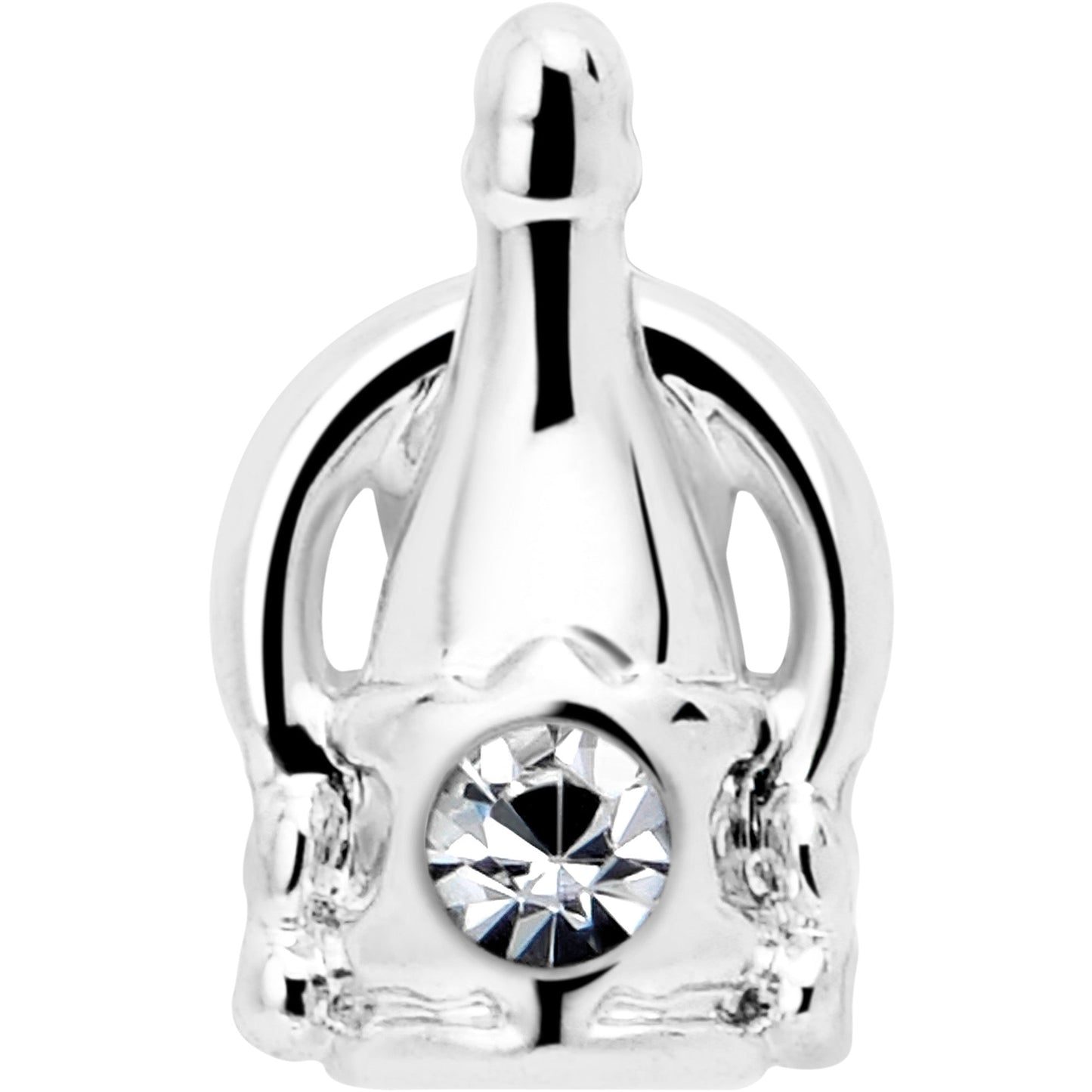 20G 7mm Clear Gem Champagne Dreams L Shape Nose Ring