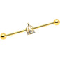 14G Clear Gem Champagne Dreams Industrial Barbell 38mm