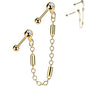 18G 5/16 CZ Gem Cartilage Chain Earring Double Piercing