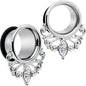 Clear Gem Drop Filigree Single Flare Tunnel Plug Set 6mm to 16mm