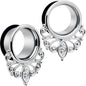 Clear Gem Drop Filigree Single Flare Tunnel Plug Set 6mm to 16mm