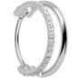 Single Row Micro Gem Implant Grade Titanium Hinged Double Hoop Nose Ring