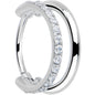 Single Row Micro Gem Implant Grade Titanium Hinged Double Hoop Nose Ring