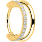 Single Row Micro Gem Implant Grade Titanium Hinged Double Hoop Nose Ring